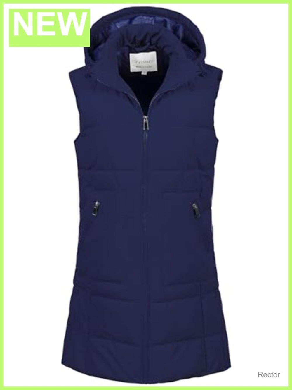 Women's Long Puffer Vest Fleece Sleeveless Waterproof Outerwear Removable Hood